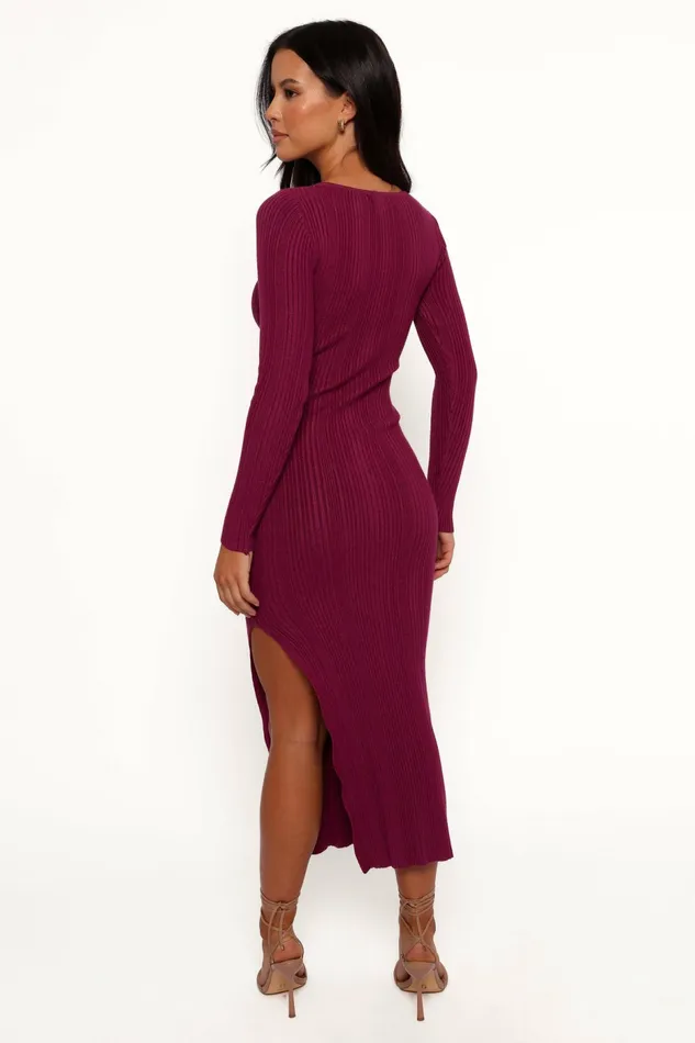 Women Mattie Long Sleeve Maxi Dress Plum Dresses Petal and Pup