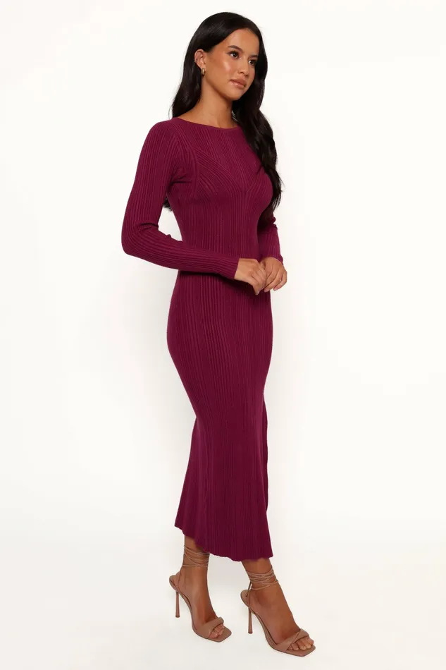 Women Mattie Long Sleeve Maxi Dress Plum Dresses Petal and Pup