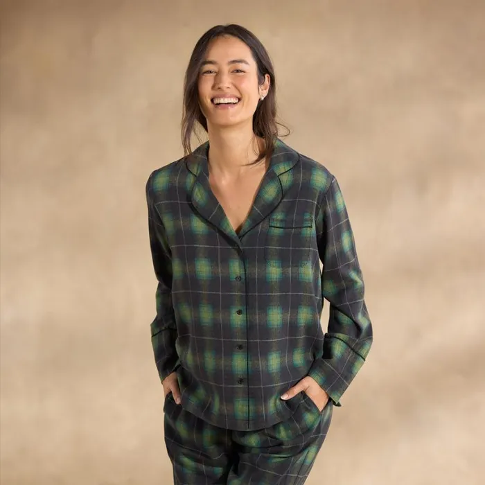 Women Merci Flannel Pajama Set Green Plaid Sundance Catalog Sleep and Lounge Women Merci Flannel Pajama Set Green Plaid Sundance Catalog Sleep and Lounge