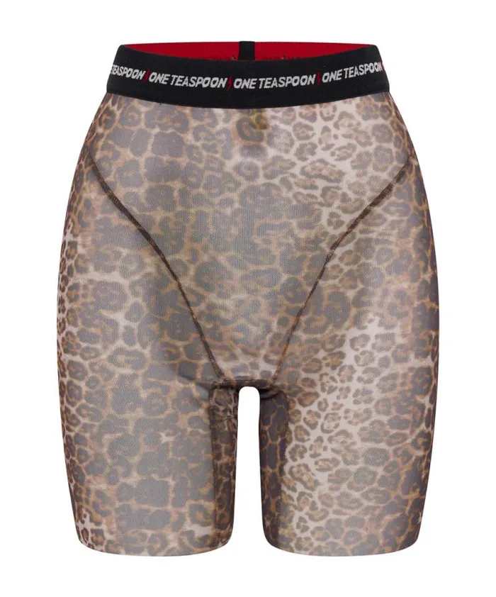 Women MESH ANIMAL BIKE SHORTS One Teaspoon Bottoms Women MESH ANIMAL BIKE SHORTS One Teaspoon Bottoms
