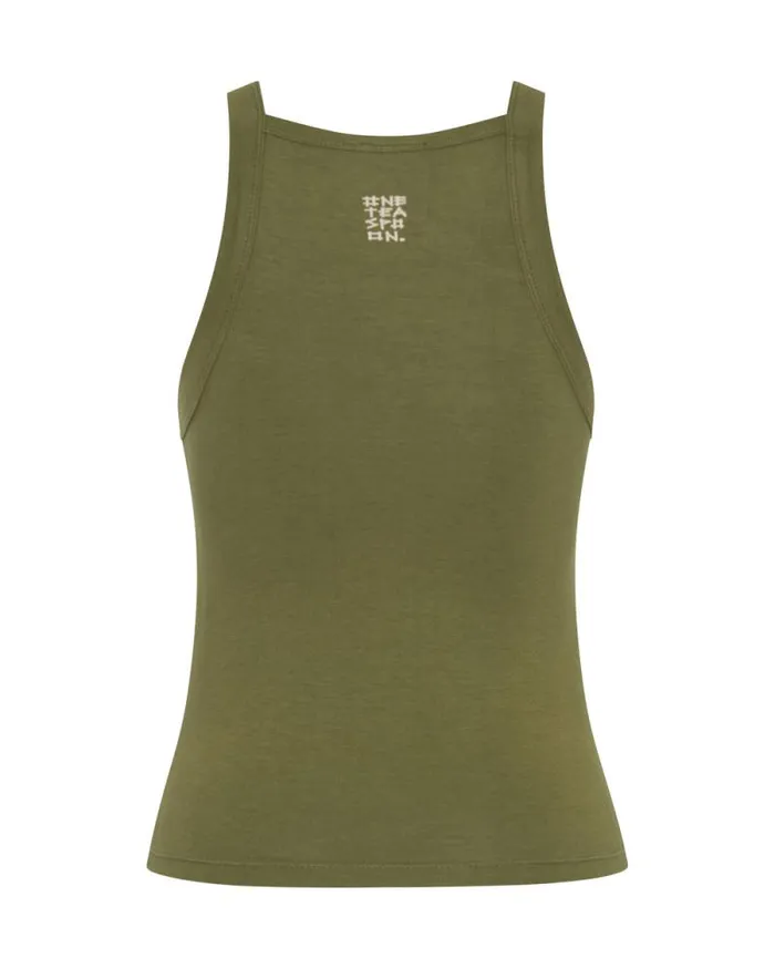 Women MIAMI BAMBOO LOGO TANK KHAKI One Teaspoon Tees and Tanks Women MIAMI BAMBOO LOGO TANK KHAKI One Teaspoon Tees and Tanks