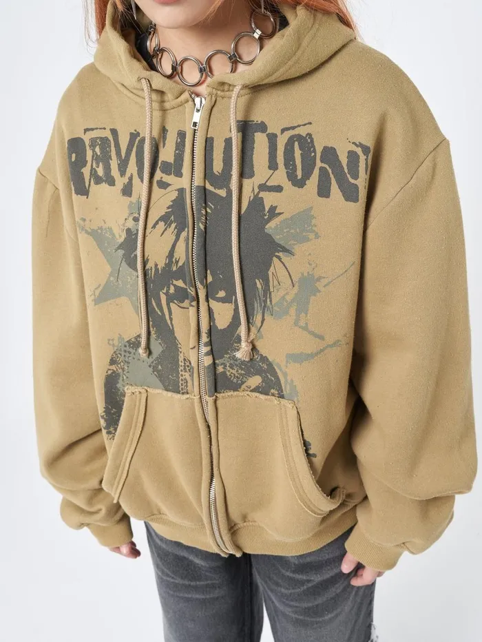 Women Minga London Jackets and Cardigans Revolution Zip Up Hoodie