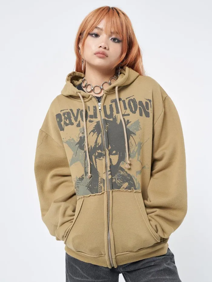 Women Minga London Jackets and Cardigans Revolution Zip Up Hoodie