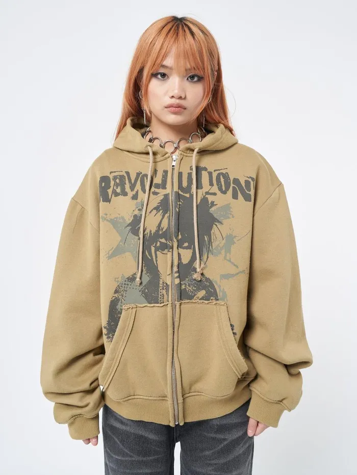 Women Minga London Jackets and Cardigans Revolution Zip Up Hoodie