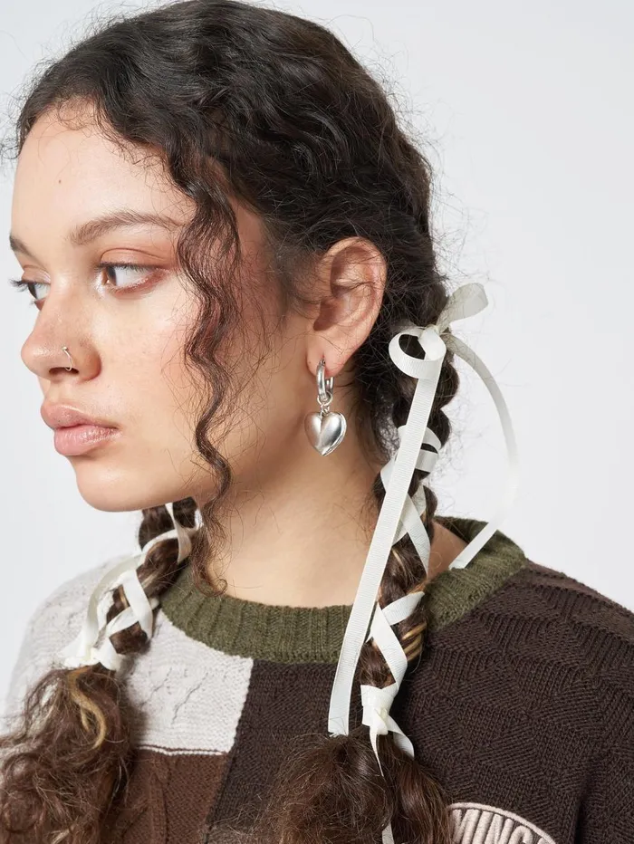 Women Minga London Shop All Chunky Heart Hooped Earrings