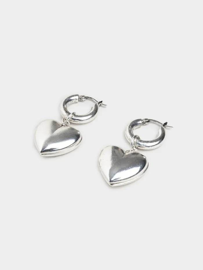 Women Minga London Shop All Chunky Heart Hooped Earrings
