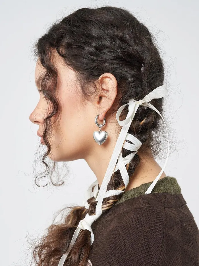 Women Minga London Shop All Chunky Heart Hooped Earrings