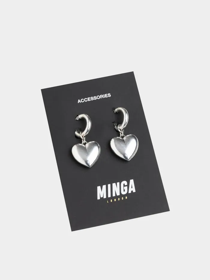 Women Minga London Shop All Chunky Heart Hooped Earrings