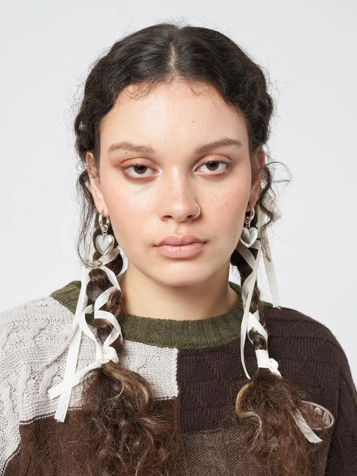 Women Minga London Shop All Chunky Heart Hooped Earrings