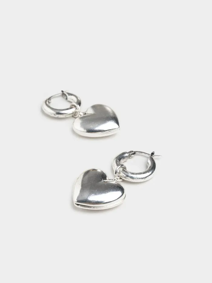 Women Minga London Shop All Chunky Heart Hooped Earrings