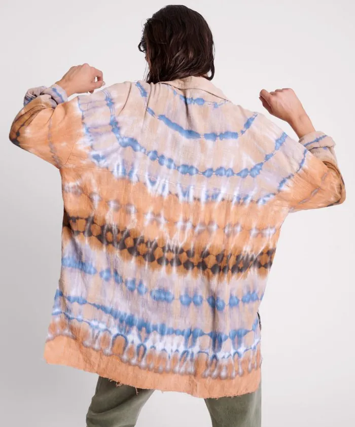 Women MIRAGE HAND TIE DYED MUSLIN LONG LINE SHIRT One Teaspoon Shirts Women MIRAGE HAND TIE DYED MUSLIN LONG LINE SHIRT One Teaspoon Shirts
