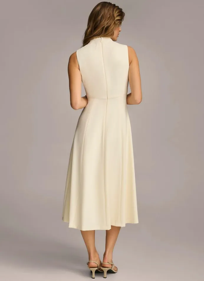 Women MOCK NECK MIDI Cream Donna Karan New York Dresses And Jumpsuits Women MOCK NECK MIDI Cream Donna Karan New York Dresses And Jumpsuits