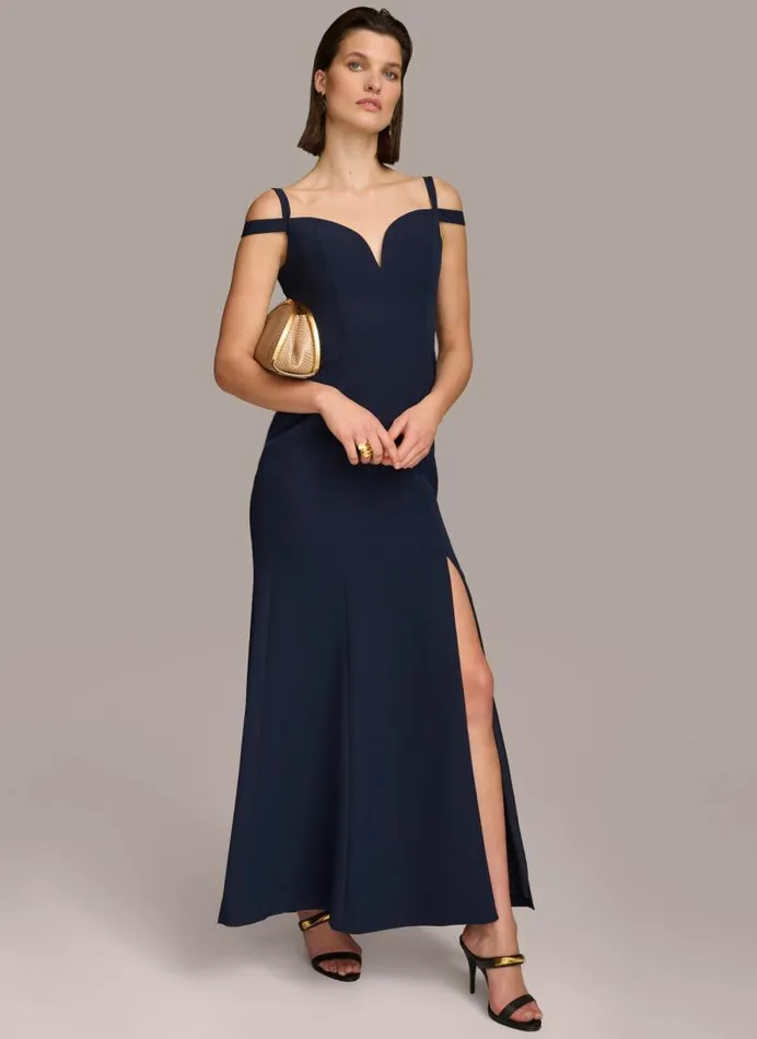 Women OFF THE SHOULDER GOWN Navy Donna Karan New York Dresses And Jumpsuits Women OFF THE SHOULDER GOWN Navy Donna Karan New York Dresses And Jumpsuits