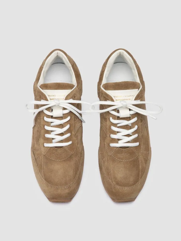 Women Officine Creative Footwear AWAY 101 Brown Suede Low Top Sneakers Women Officine Creative Footwear AWAY 101 Brown Suede Low Top Sneakers