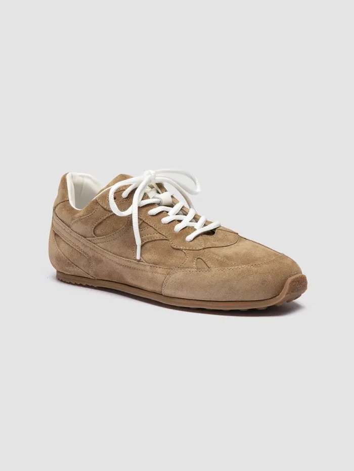 Women Officine Creative Footwear AWAY 101 Brown Suede Low Top Sneakers Women Officine Creative Footwear AWAY 101 Brown Suede Low Top Sneakers