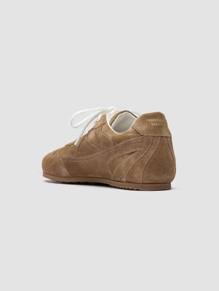 Women Officine Creative Footwear AWAY 101 Brown Suede Low Top Sneakers Women Officine Creative Footwear AWAY 101 Brown Suede Low Top Sneakers