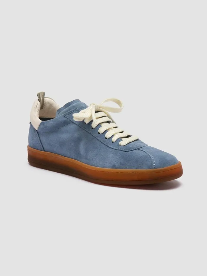 Women Officine Creative Footwear DESTINY 101 Blue Leather And Suede Low Top Sneakers Women Officine Creative Footwear DESTINY 101 Blue Leather And Suede Low Top Sneakers