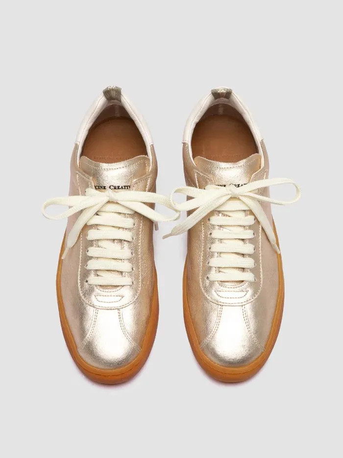 Women Officine Creative Footwear DESTINY 101 Gold Leather Low Top Sneakers Women Officine Creative Footwear DESTINY 101 Gold Leather Low Top Sneakers
