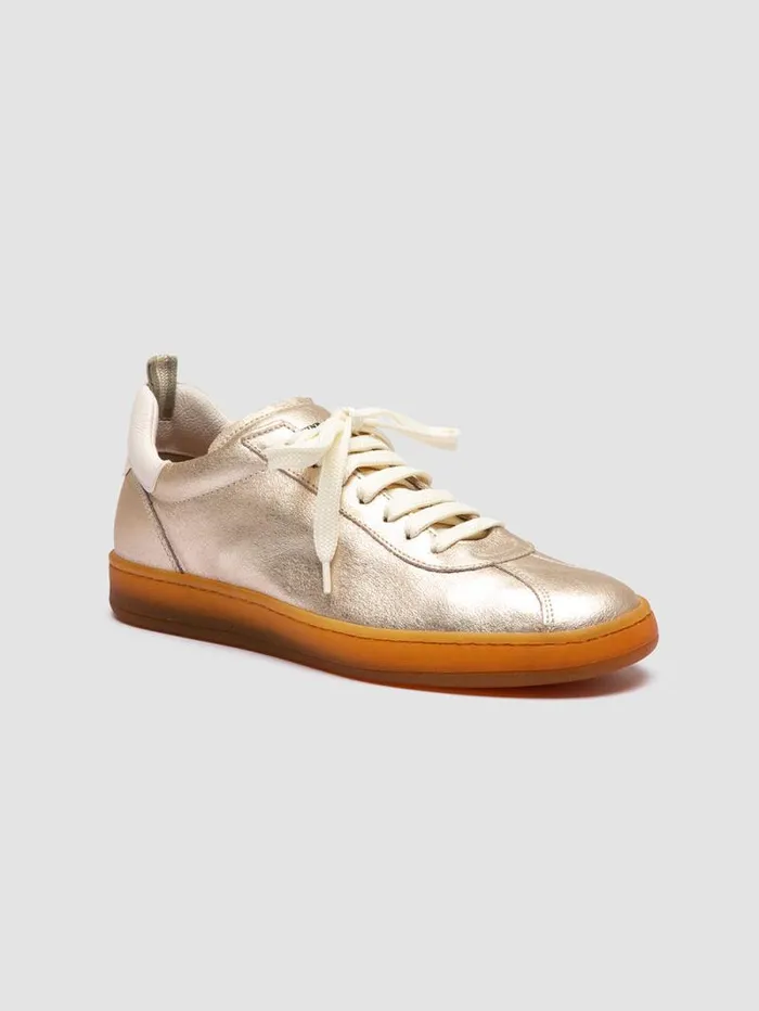 Women Officine Creative Footwear DESTINY 101 Gold Leather Low Top Sneakers Women Officine Creative Footwear DESTINY 101 Gold Leather Low Top Sneakers