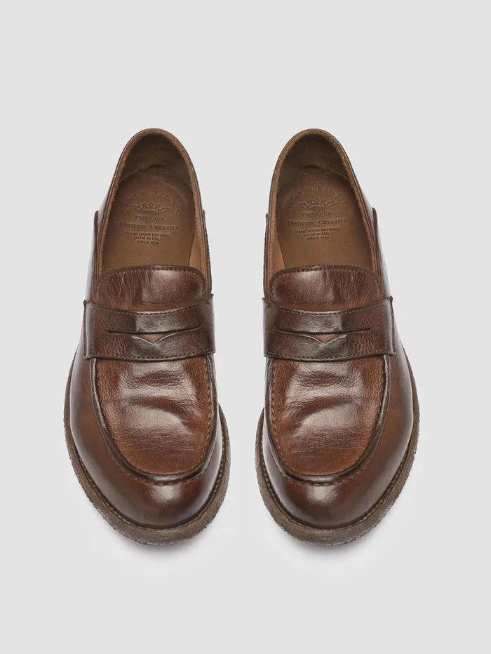 Women Officine Creative Footwear LEXIKON 140 Cigar Leather Penny Loafers Women Officine Creative Footwear LEXIKON 140 Cigar Leather Penny Loafers