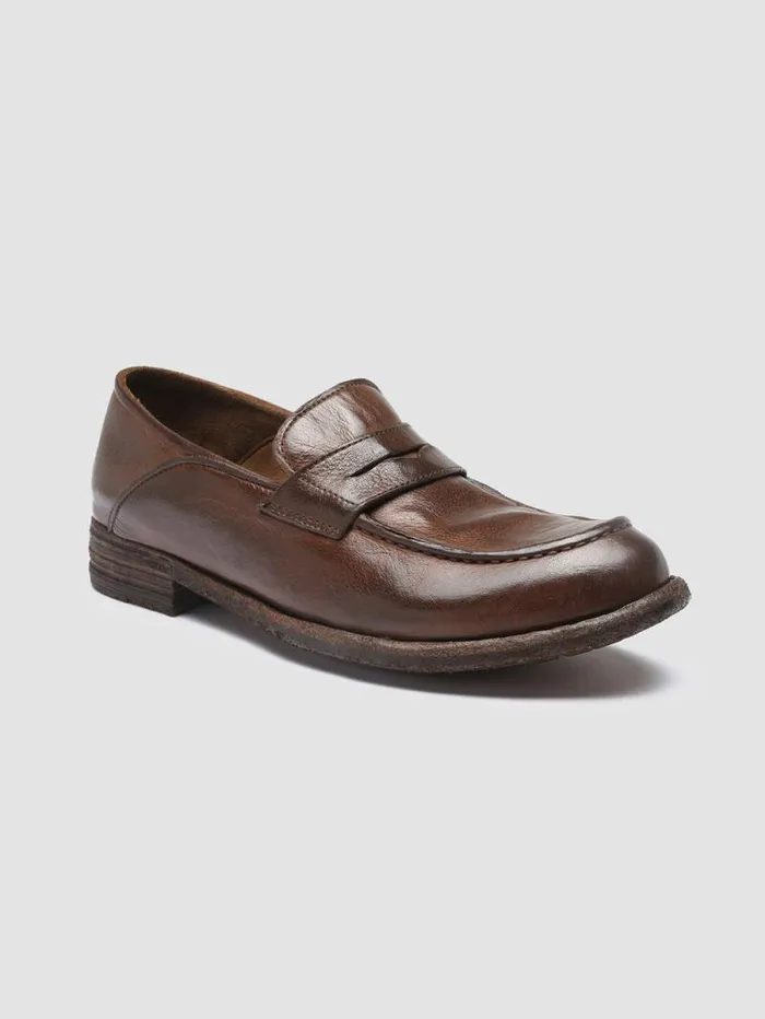 Women Officine Creative Footwear LEXIKON 140 Cigar Leather Penny Loafers Women Officine Creative Footwear LEXIKON 140 Cigar Leather Penny Loafers