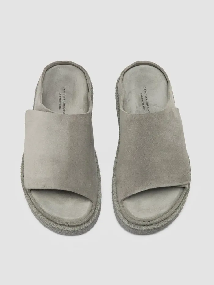 Women Officine Creative Footwear SANDS 106 Gray Suede Slide Sandals Women Officine Creative Footwear SANDS 106 Gray Suede Slide Sandals