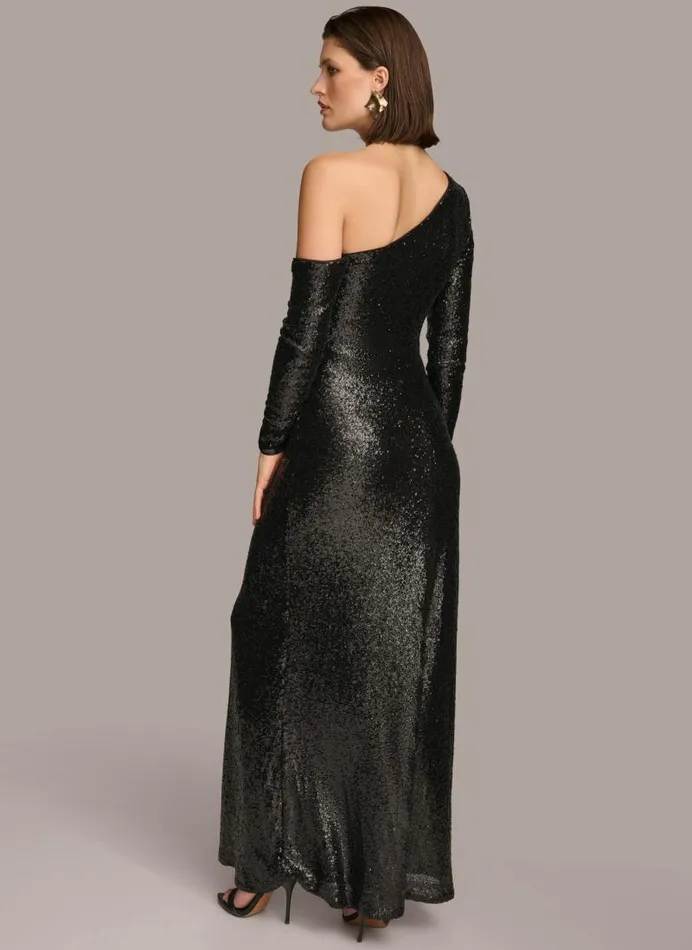 Women ONE SHOULDER SEQUIN DRESS Black Donna Karan New York Dresses And Jumpsuits Women ONE SHOULDER SEQUIN DRESS Black Donna Karan New York Dresses And Jumpsuits