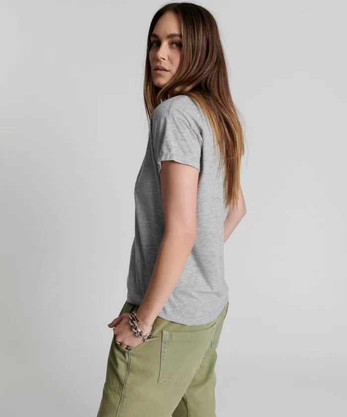 Women ONE TEASPOON SCOOP NECK BASIC TEE GREY One Teaspoon Tees and Tanks Women ONE TEASPOON SCOOP NECK BASIC TEE GREY One Teaspoon Tees and Tanks
