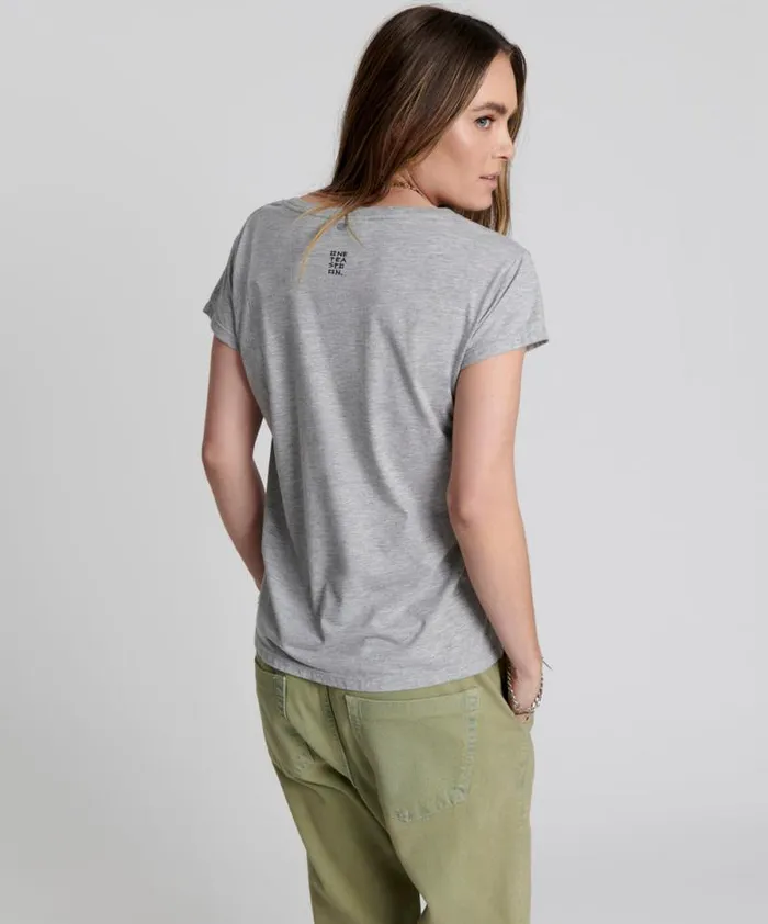 Women ONE TEASPOON SCOOP NECK BASIC TEE GREY One Teaspoon Tees and Tanks Women ONE TEASPOON SCOOP NECK BASIC TEE GREY One Teaspoon Tees and Tanks