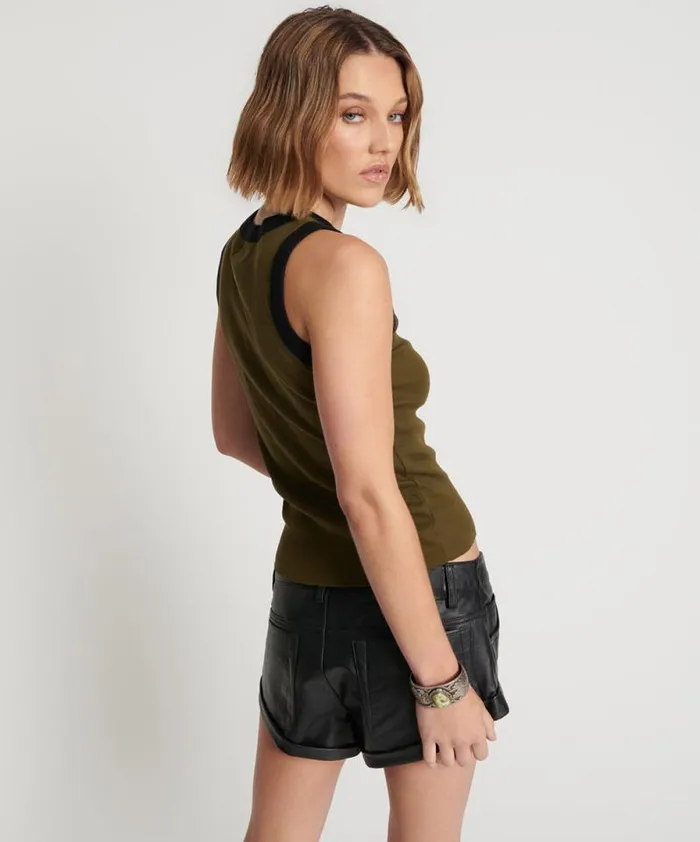 Women OTS KHAKI 2 TONE EQUIPMENT TANK One Teaspoon Tops Women OTS KHAKI 2 TONE EQUIPMENT TANK One Teaspoon Tops