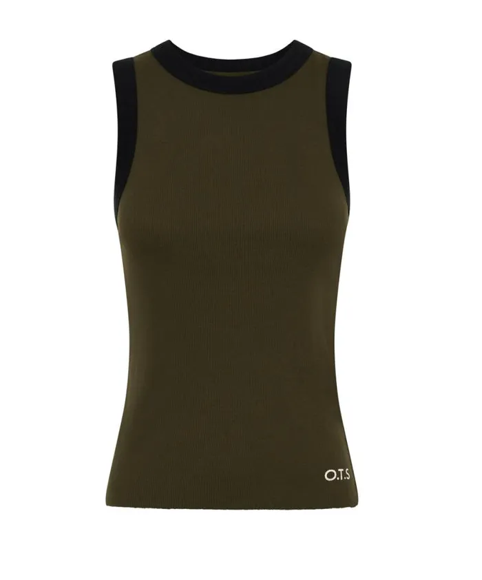 Women OTS KHAKI 2 TONE EQUIPMENT TANK One Teaspoon Tops Women OTS KHAKI 2 TONE EQUIPMENT TANK One Teaspoon Tops