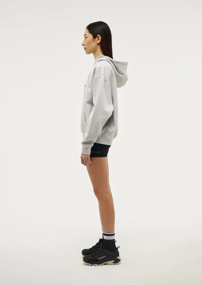 Women OUTFIELD HOODIE IN GREY MARLE Hoodies PE Nation