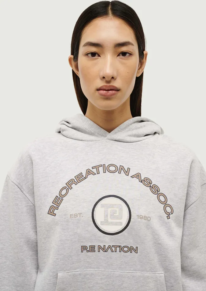 Women OUTFIELD HOODIE IN GREY MARLE Hoodies PE Nation