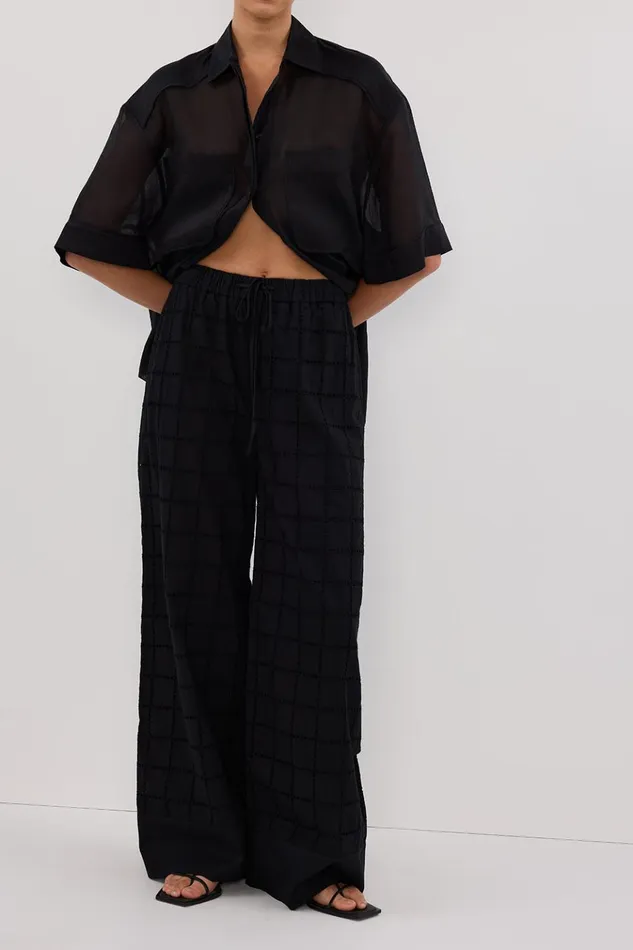 Women Pants DISSH OWEN BLACK BRODERIE PANT