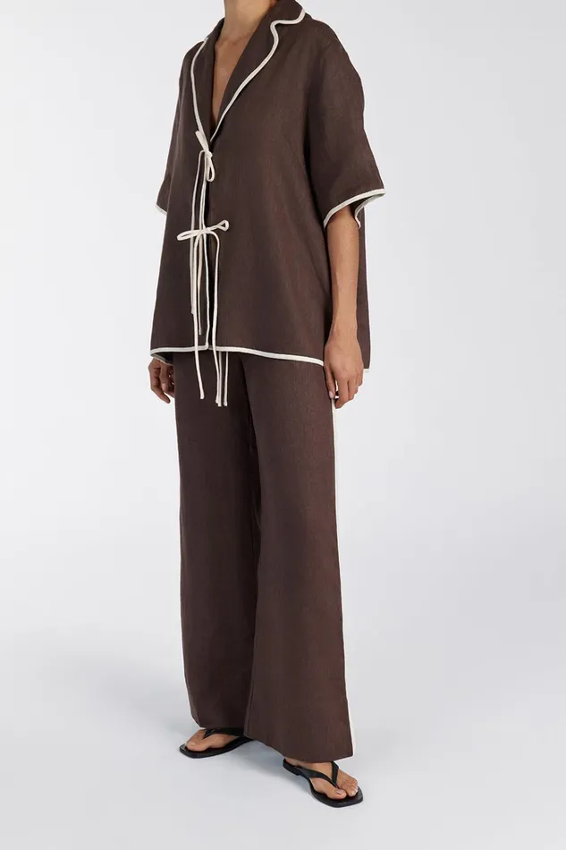 Women Pants DISSH VON CHOC LINEN PANT