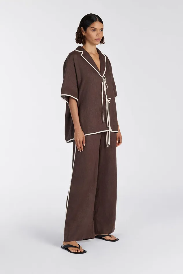 Women Pants DISSH VON CHOC LINEN PANT