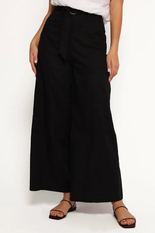 Women Pants Petal and Pup Sadie Wide Leg Pant Black