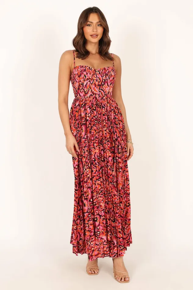 Women Petal and Pup Achanti Pleated Maxi Dress Pink Multi Event Dresses