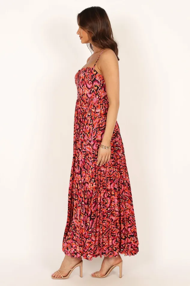 Women Petal and Pup Achanti Pleated Maxi Dress Pink Multi Event Dresses