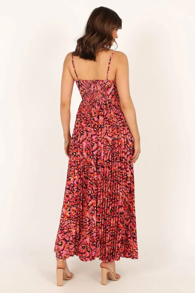 Women Petal and Pup Achanti Pleated Maxi Dress Pink Multi Event Dresses