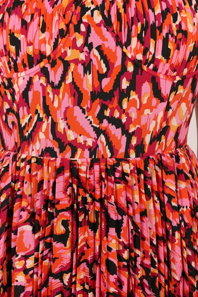 Women Petal and Pup Achanti Pleated Maxi Dress Pink Multi Event Dresses