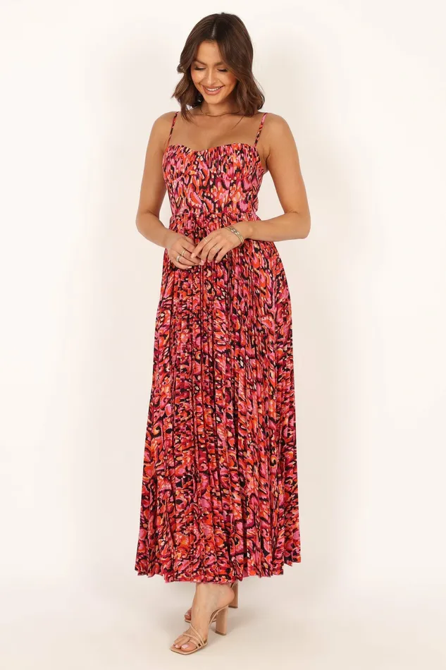 Women Petal and Pup Achanti Pleated Maxi Dress Pink Multi Event Dresses