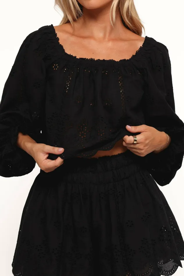Women Petal and Pup Alessia Two Piece Set Black Matching Sets