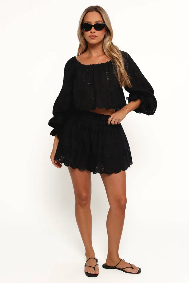 Women Petal and Pup Alessia Two Piece Set Black Matching Sets