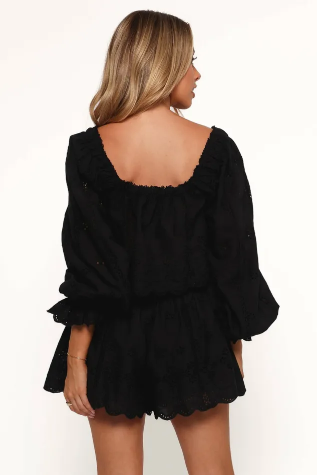 Women Petal and Pup Alessia Two Piece Set Black Matching Sets