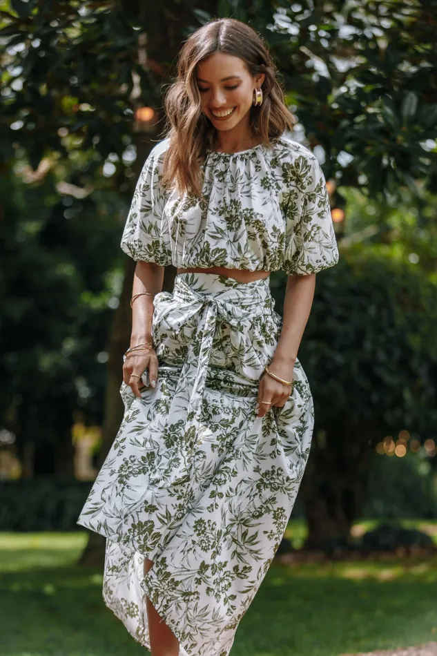 Women Petal and Pup Delilah Set Green Floral Matching Sets