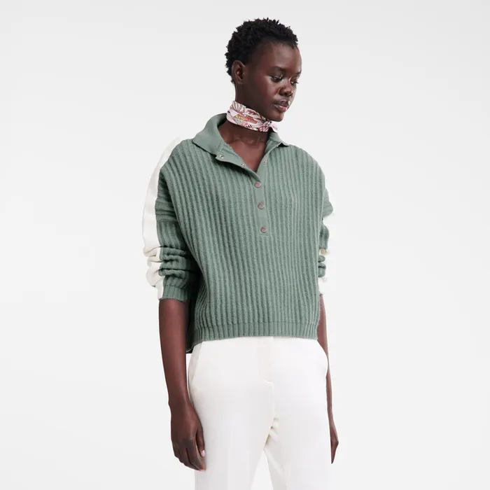 Women Polo collar jumper CeladonCeladonCeladon KnitwearTops and Blouses Longchamp Women Polo collar jumper CeladonCeladonCeladon KnitwearTops and Blouses Longchamp