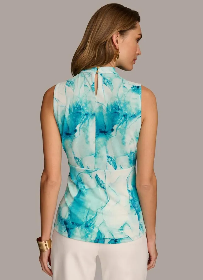 Women PRINTED TWIST FRONT SLEEVELESS TOP Wave Multi Donna Karan New York Sweaters And Tops Women PRINTED TWIST FRONT SLEEVELESS TOP Wave Multi Donna Karan New York Sweaters And Tops