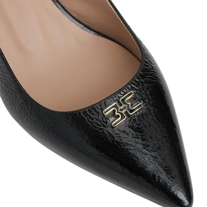 Women Pumps Bruno Magli FIONA Slingback Pump BLACK CRINKLE PATENT