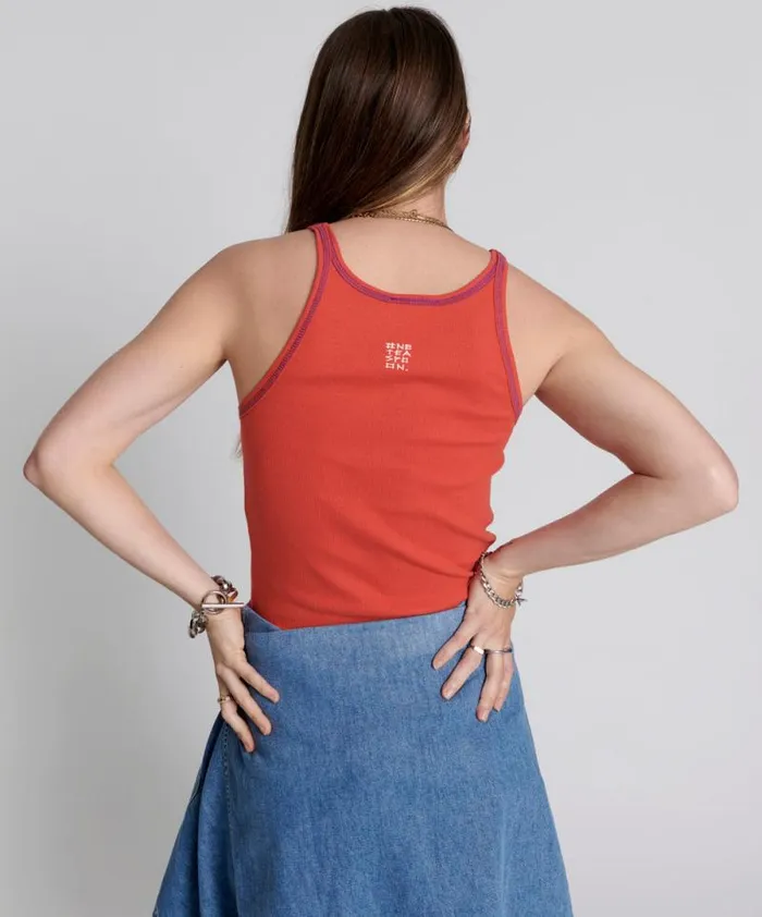 Women RED ONE TEASPOON LOGO SINGLET One Teaspoon Tees and Tanks Women RED ONE TEASPOON LOGO SINGLET One Teaspoon Tees and Tanks